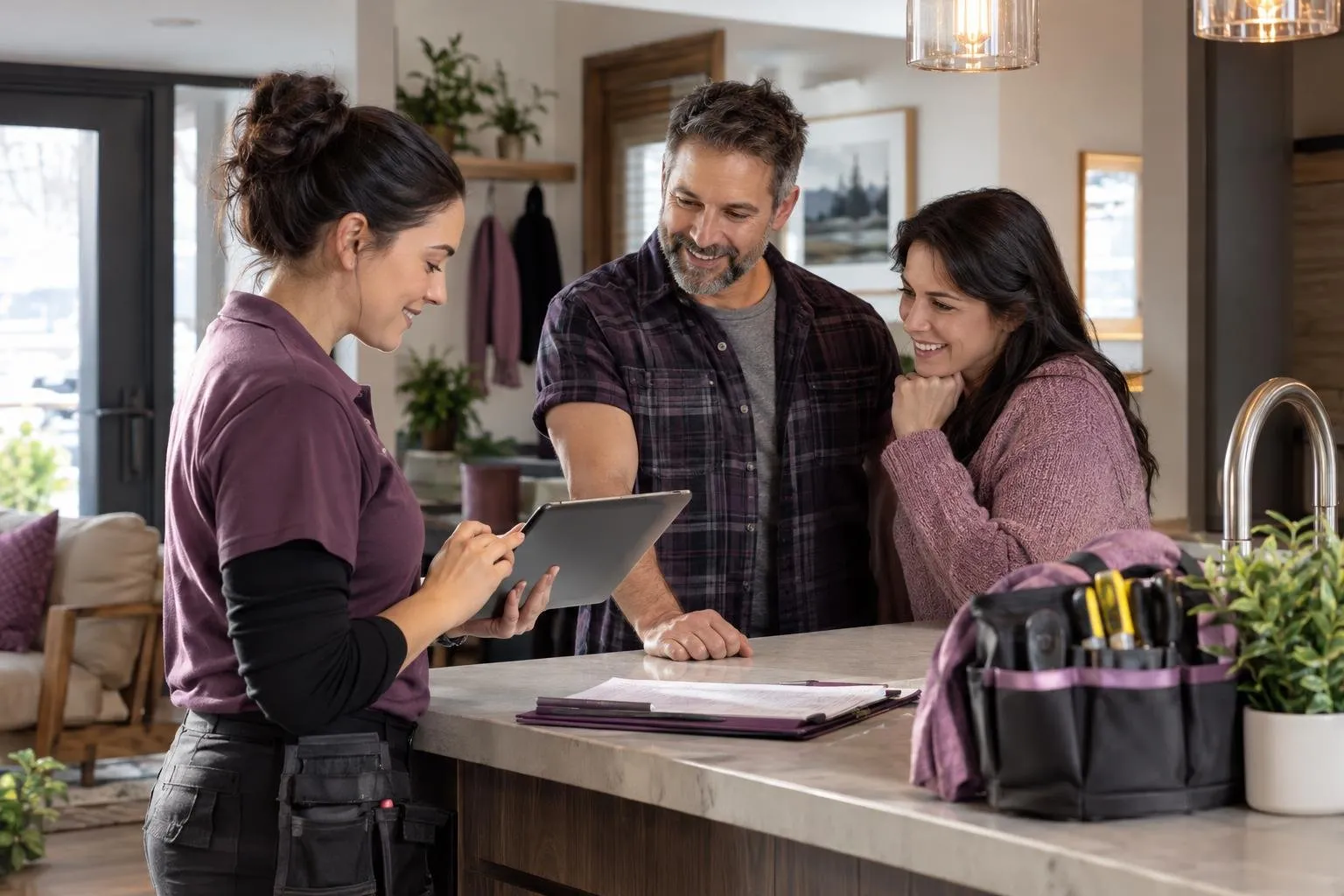 Petite entreprise vérifiant demandes et rendez-vous d’un client