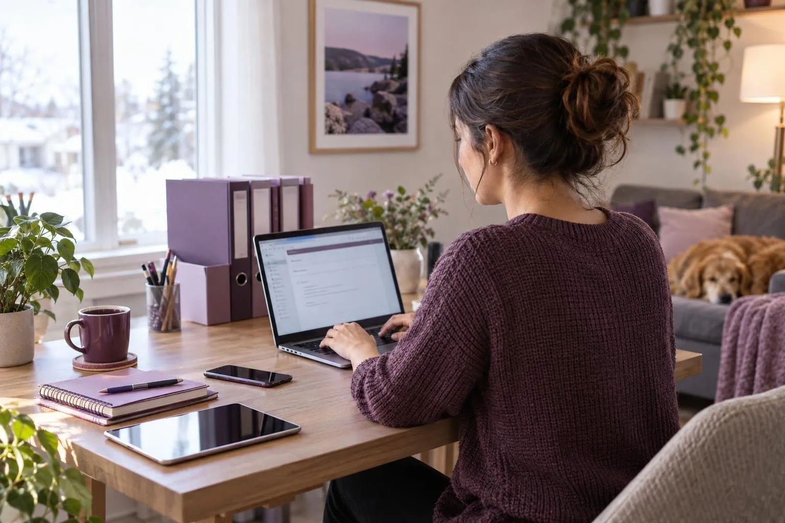 Petite entreprise envoyant une facture par ordinateur