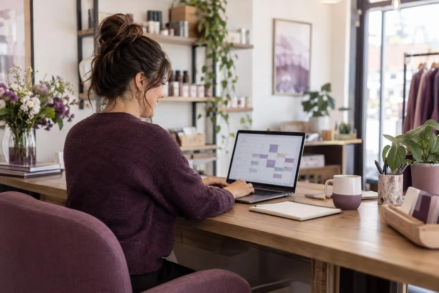 Petite entreprise qui organise ses disponibilités sur un ordinateur