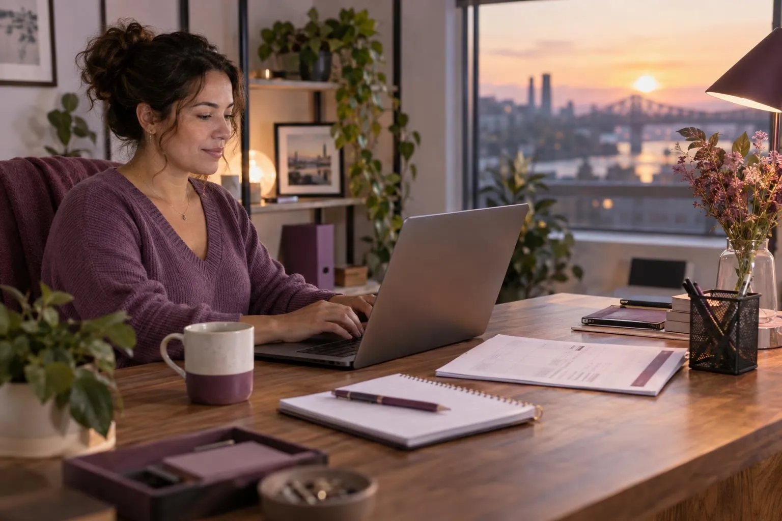 Travailleur autonome envoyant une facture avec ses notes.